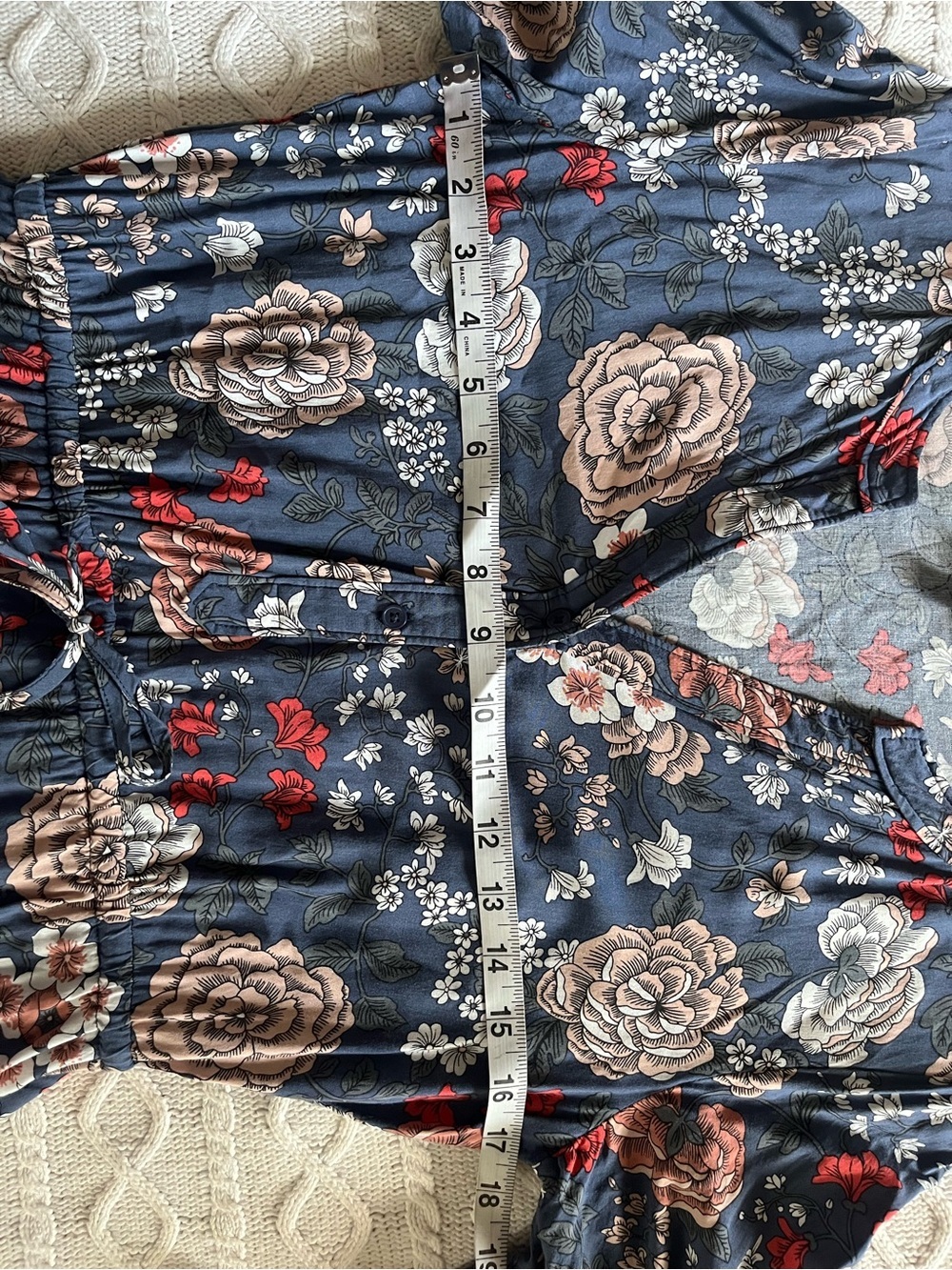 Loft Floral Long Sleeve Navy Swing Dress with Blooms Women’s size small - Picture 12 of 12